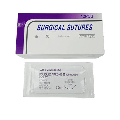 Рассасывающийся шовный материал Poliglecaprone 25 Surgical Suture
