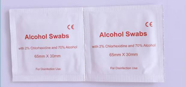 2% Chlorhexidine and 70% Isopropanol in Alcohol Wipes